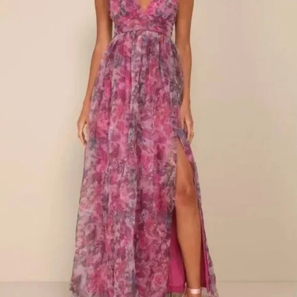 Lulus Dresses Lulus Pink And Purple Sleeveless Maxi Sundress